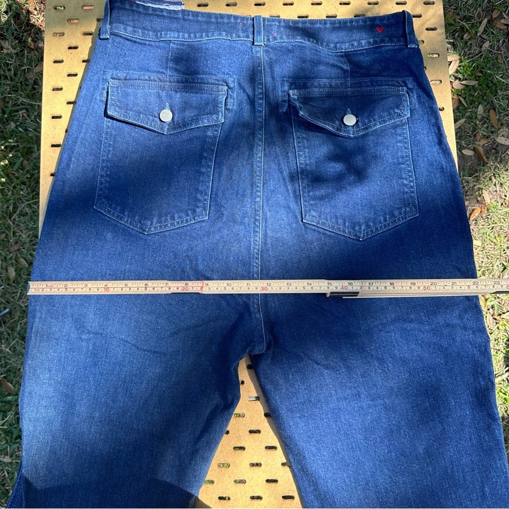 Anthropologie Sundry Ultra High Rise Pleated Carpenter Wide Leg Jeans Size 31 - Picture 5 of 9